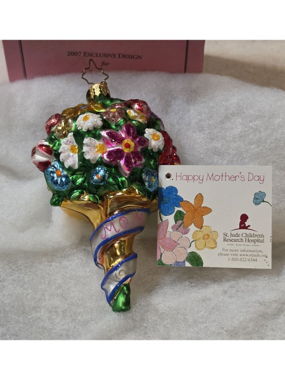 2007 Christopher Radko Mother’s Day Wishes Jared Exclusive Ornament St. Jude BOX